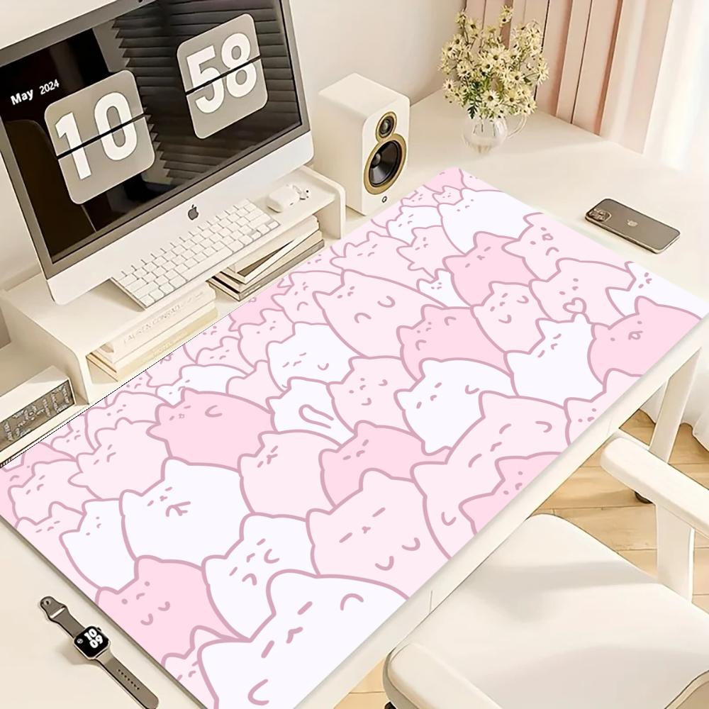Desk Setup Pink - Podkładka pod mysz do gier, duża