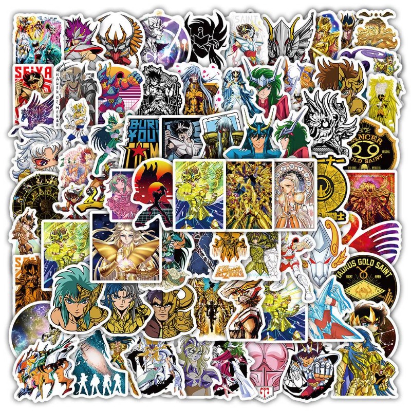 Desk Setup Decor - 101 szt. Naklejki Anime Saint Seiya,
