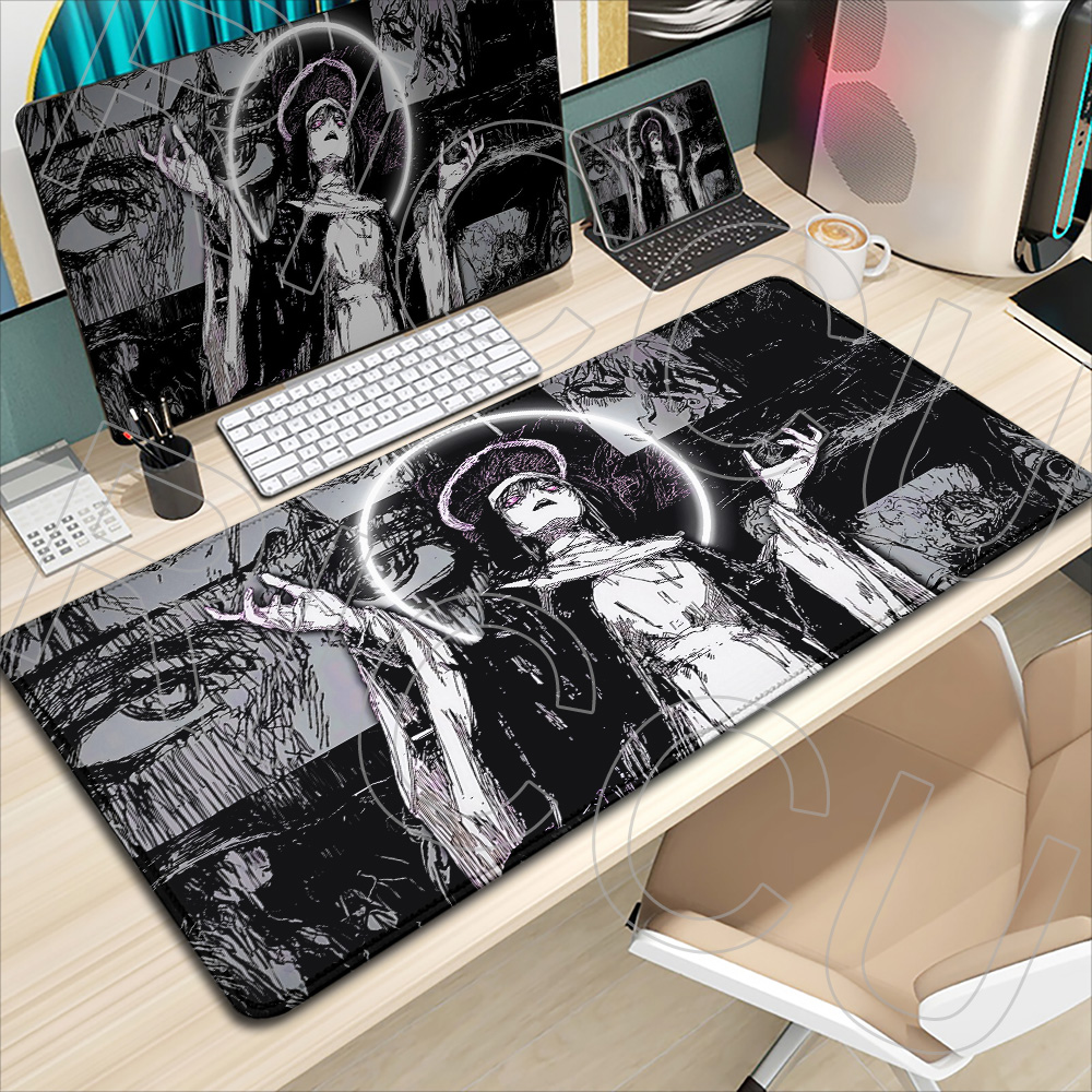 Desk Setup Dark - Podkładka na biurko Anime Girl Black