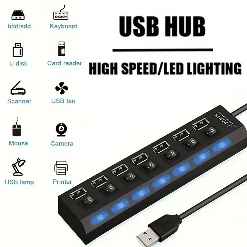 Desk Setup Hub - Rozdzielacz USB 2.0 z 7 portami