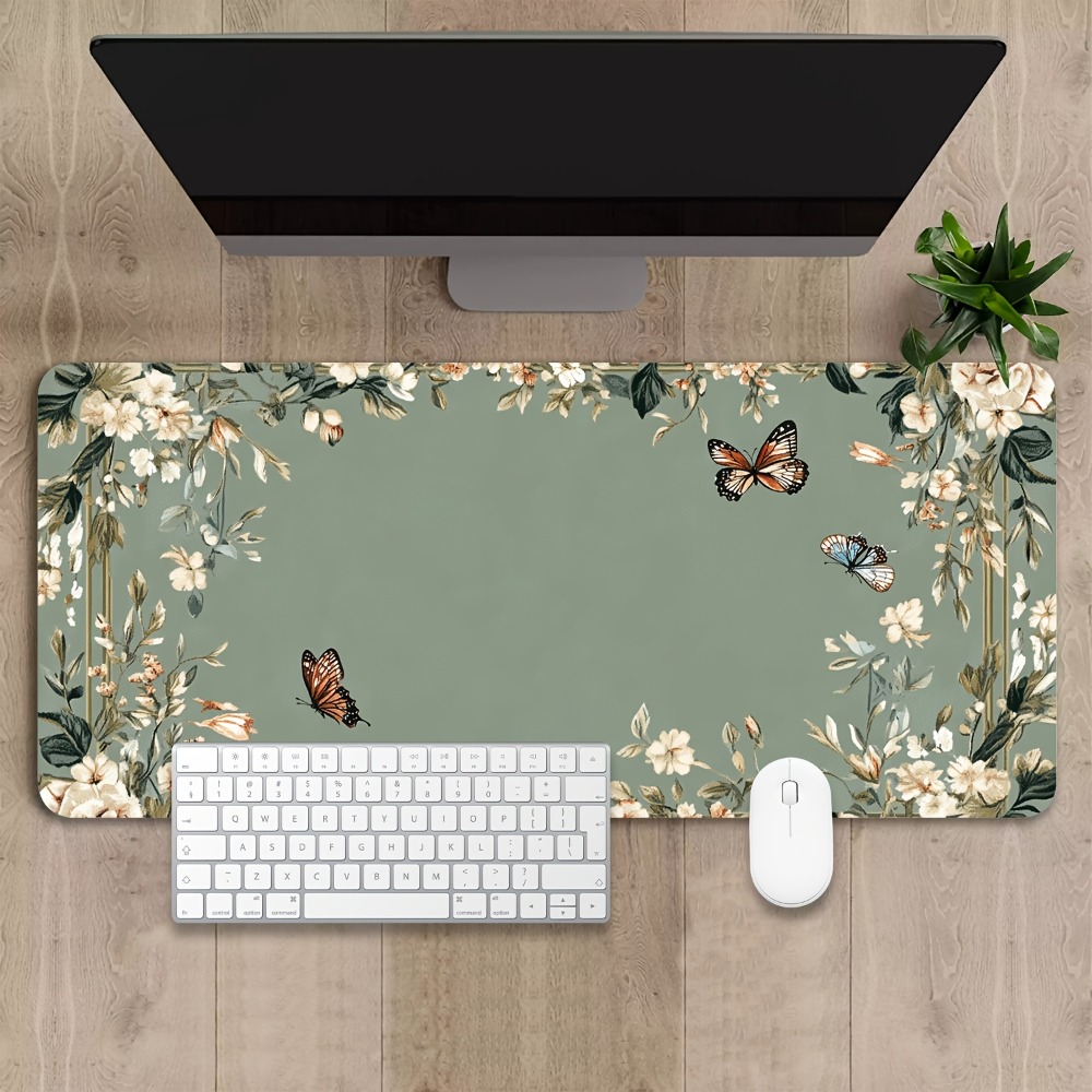 Desk Setup With Plants - Podkładka na stół z motywem motyli