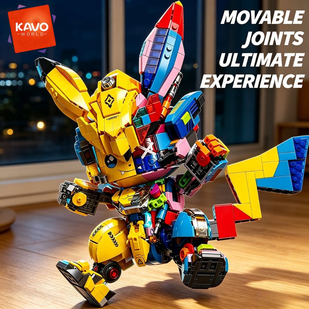 Yellow Desk Setup - KAVOWORLD 1505 elementów Mechaniczna Mysz Mecha
