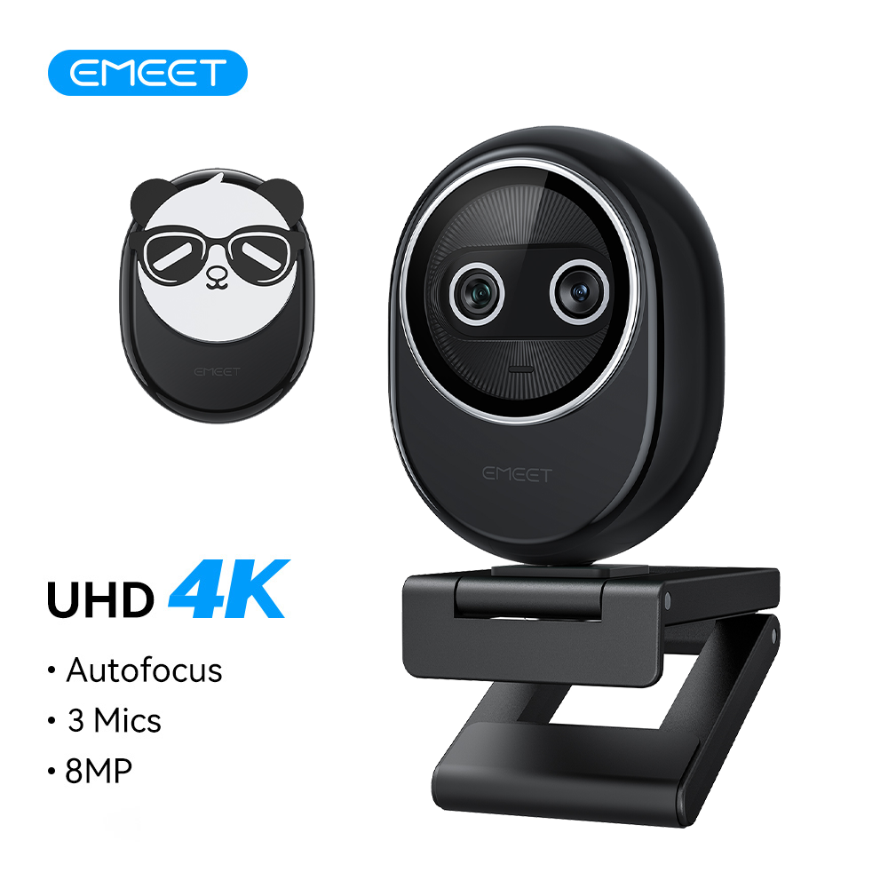 Desk Setup Streaming - Kamera internetowa 4K EMEET z podwójną