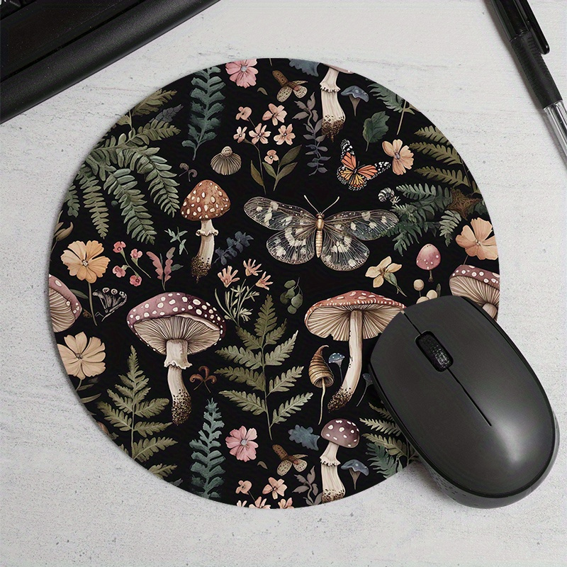 Desk Setup With Plants - Okrągła podkładka pod mysz z motywem
