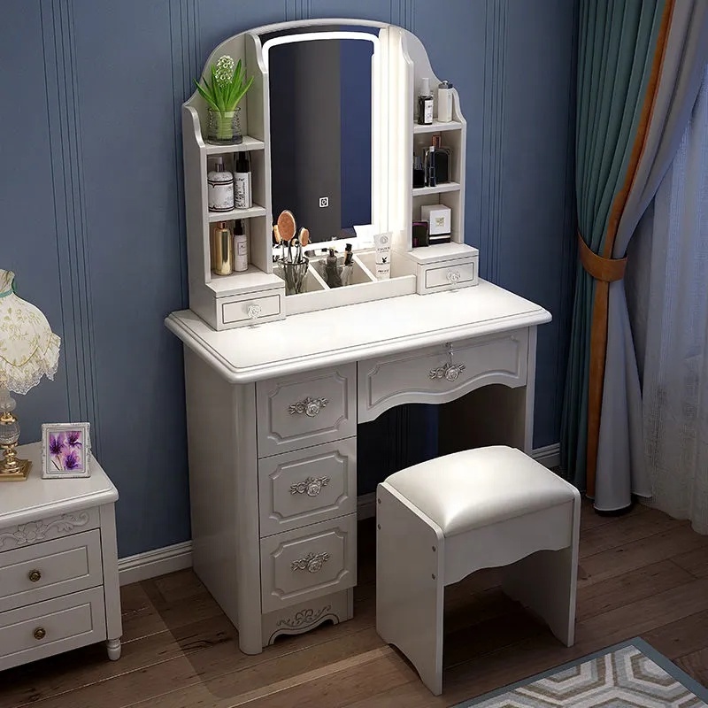 Dziewczęce biało-różowe nowocz – Desk Vanity Setup recenzja i cena
