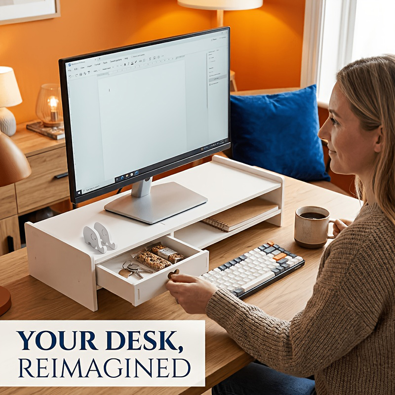 Minimalistyczna biała podstawk – Desk Setup Home Office recenzja i cena
