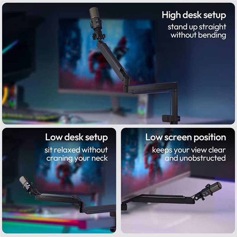 Regulowana ramię do mikrofonu  – Desk Setup Streaming recenzja i cena