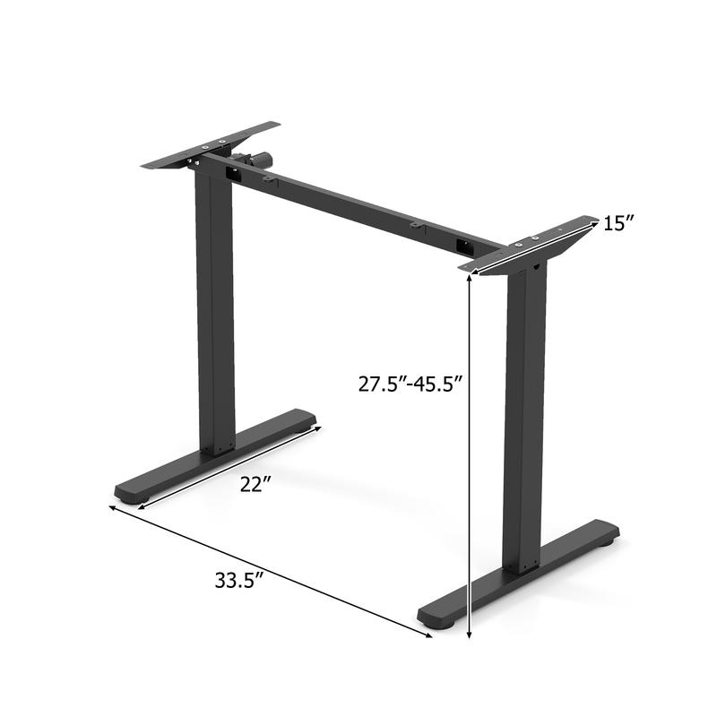 Elektryczna rama biurka stojąc – Desk Setup Black And Wood recenzja i cena