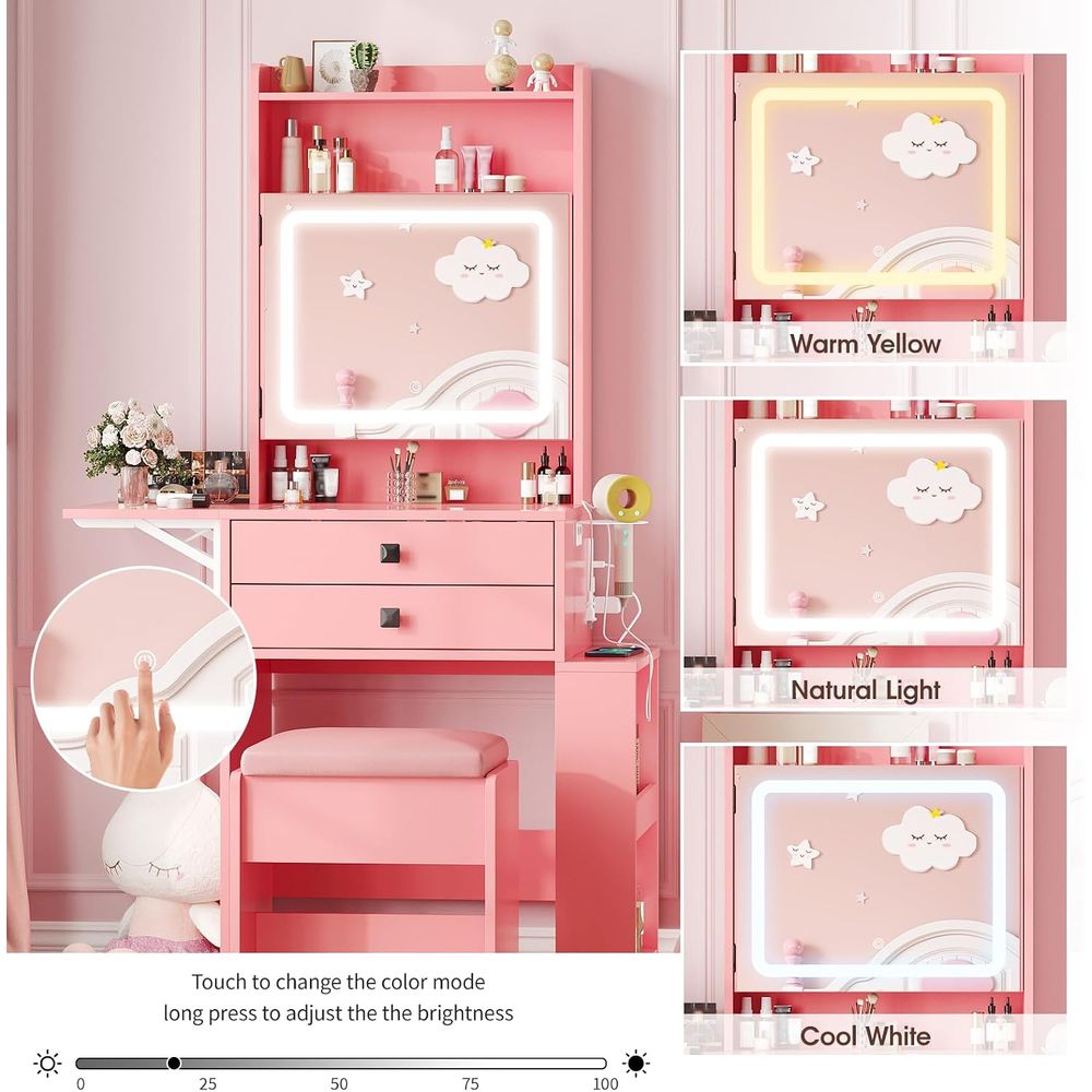 Mały toaletka Vabches z panele – Desk Vanity Setup recenzja i cena