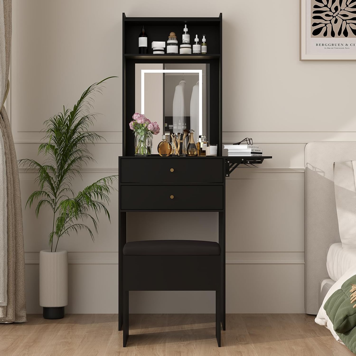 Mini czarny zestaw toaletki do – Desk Setup Black And Wood recenzja i cena