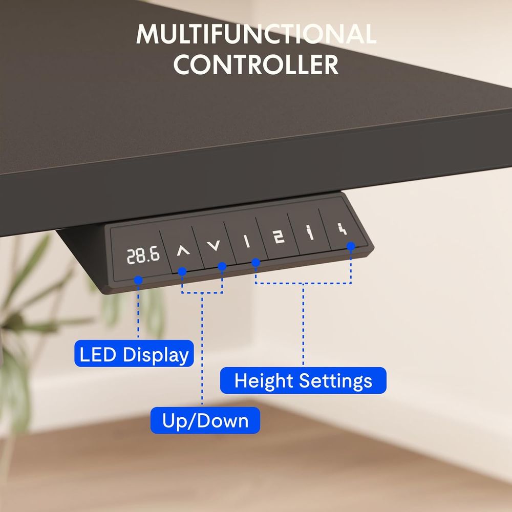 Elektryczne biurko stojące jed – Desk Setup Black And Wood recenzja i cena