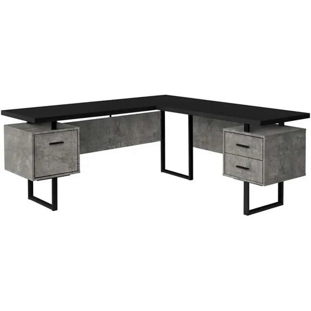Biurko komputerowe w kształcie – Desk Setup Black And Wood recenzja i cena