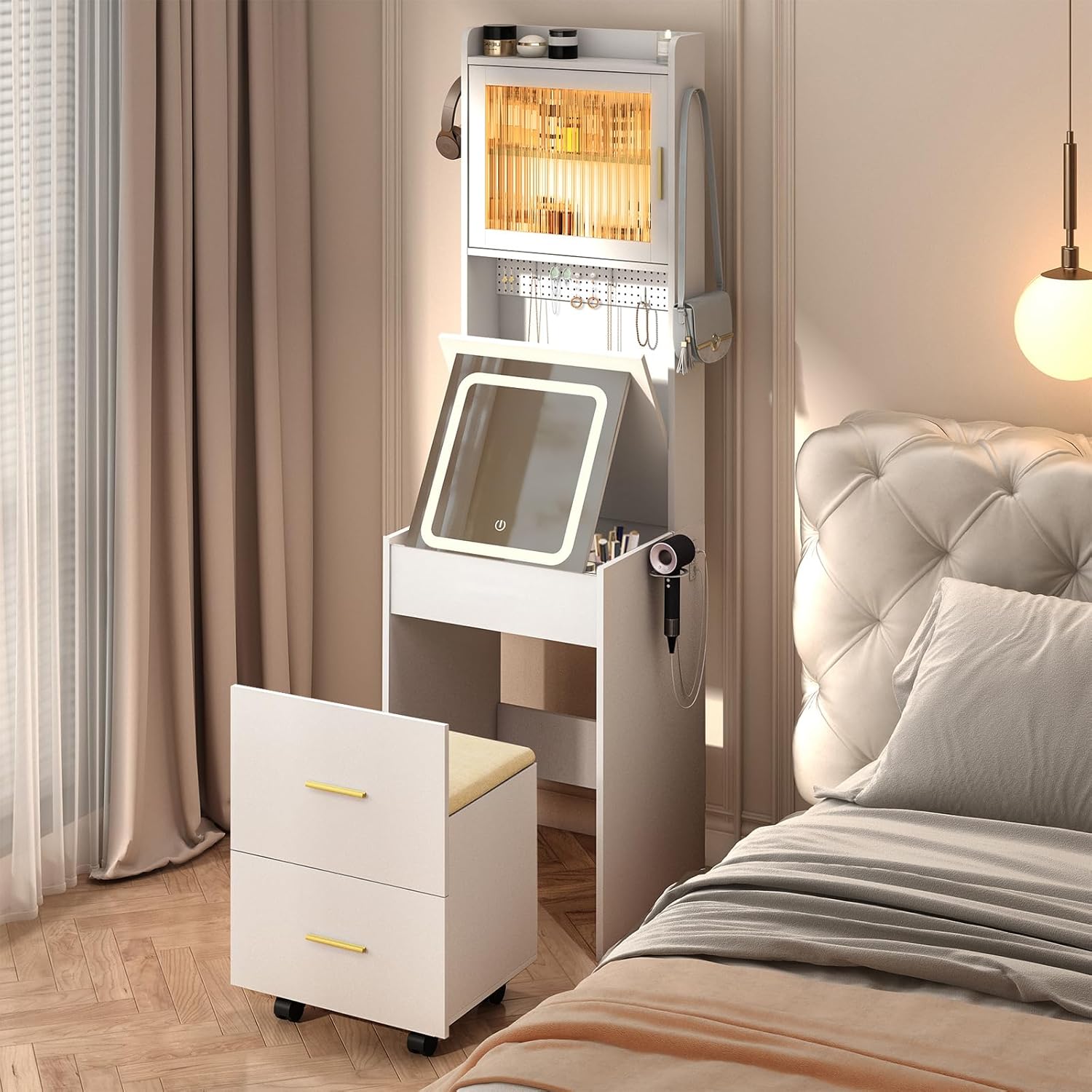 Toaletka 3 w 1 z składanym pan – Desk Vanity Setup recenzja i cena