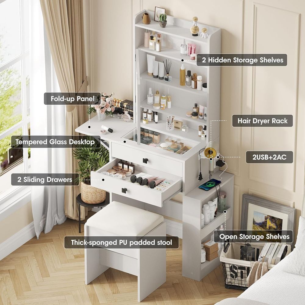 Mała toaletka Vabches z panele – Desk Vanity Setup recenzja i cena
