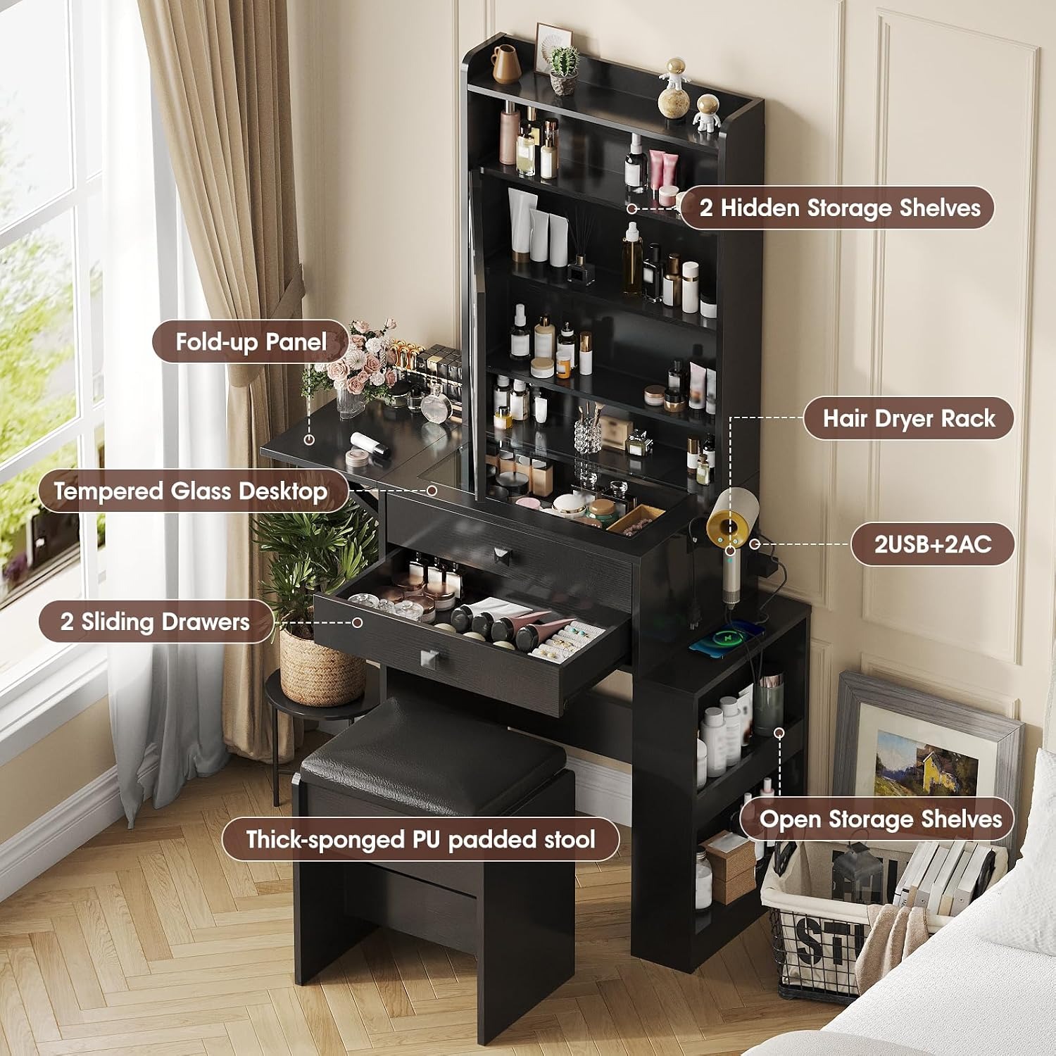 Mała toaletka z rozkładanym pa – Desk Vanity Setup recenzja i cena