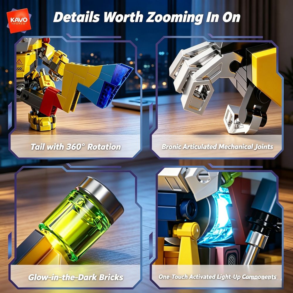 KAVOWORLD 1505 elementów Mecha – Yellow Desk Setup recenzja i cena