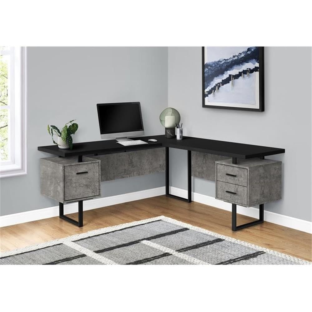 Biurko komputerowe w kształcie – Desk Setup Black And Wood recenzja i cena