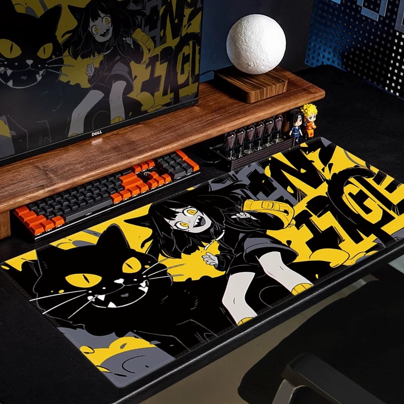 Podkładka pod mysz Anime Czarn – Yellow Desk Setup recenzja i cena