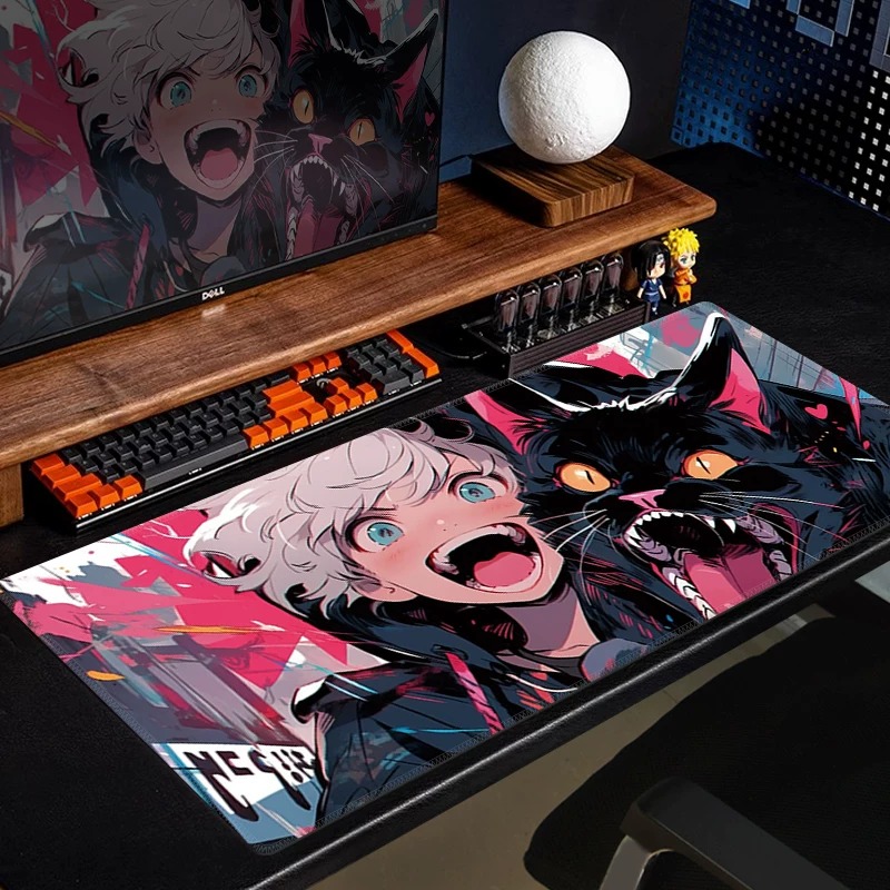 Podkładka pod mysz Anime Czarn – Yellow Desk Setup recenzja i cena