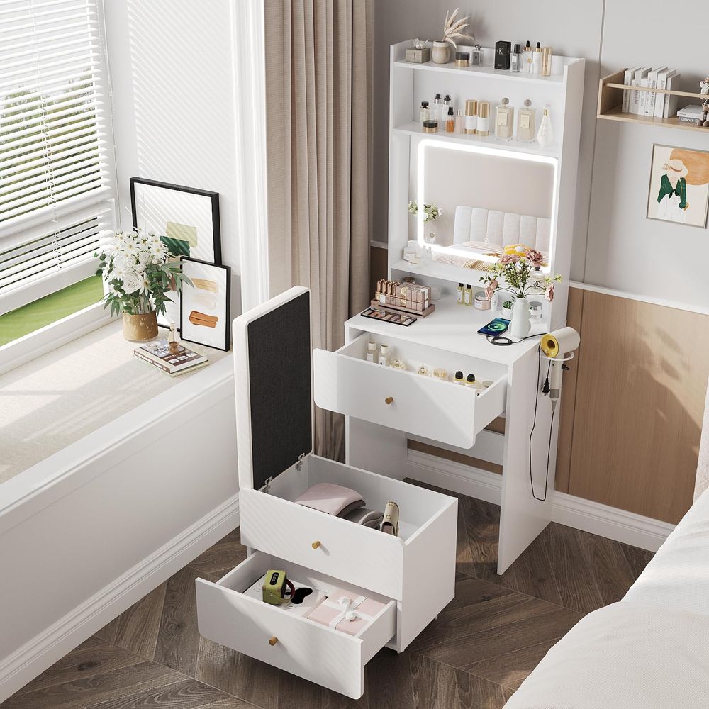 Toaletka z lustrem i oświetlen – Desk Vanity Setup recenzja i cena