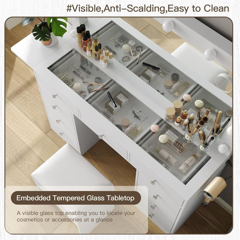 Toaletka z gniazdem zasilania, – Desk Vanity Setup recenzja i cena