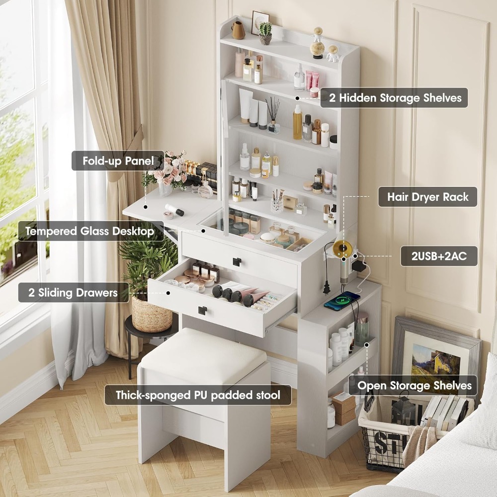 Mała toaletka z 3 regulowanymi – Desk Vanity Setup recenzja i cena