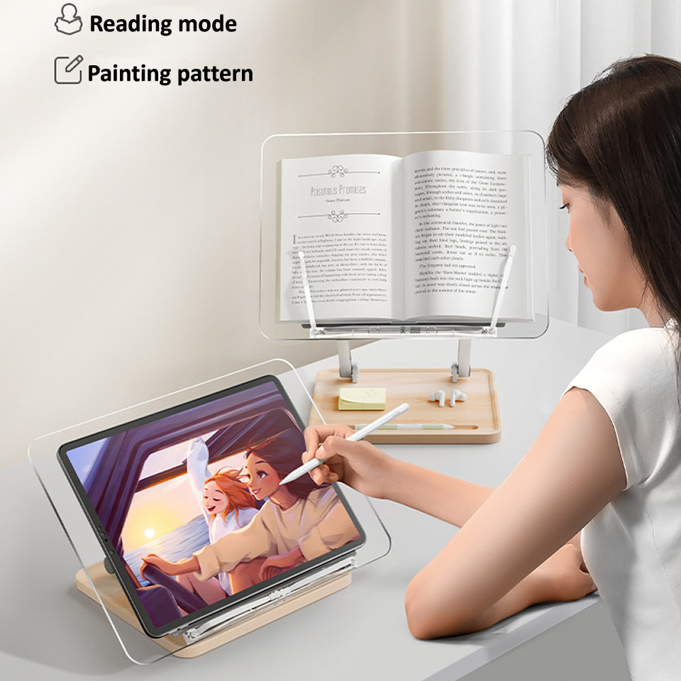Drewniany stojak do czytania z – Desk Setup Pink recenzja i cena