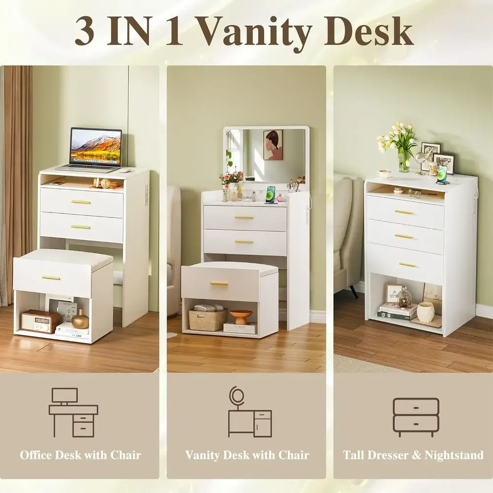 Toaletka 3 w 1 z odchylanym lu – Desk Vanity Setup recenzja i cena