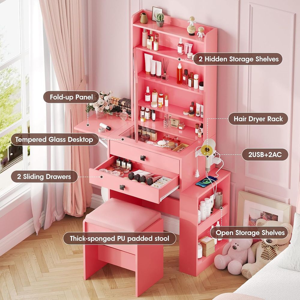 Mała toaletka Vabches z panela – Desk Vanity Setup recenzja i cena